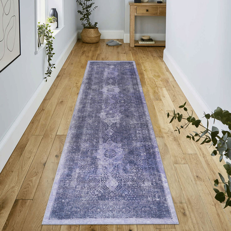 Maval - 2'6'' X 10' Washable Runner Rug - Anthracite - R&R Furniture Gallery (Fountain Valley, CA)