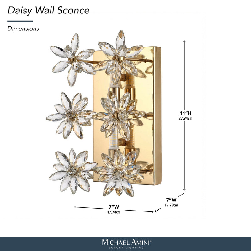 Michael Amini Lighting - Daisy Crystal Wall Sconce - Gold