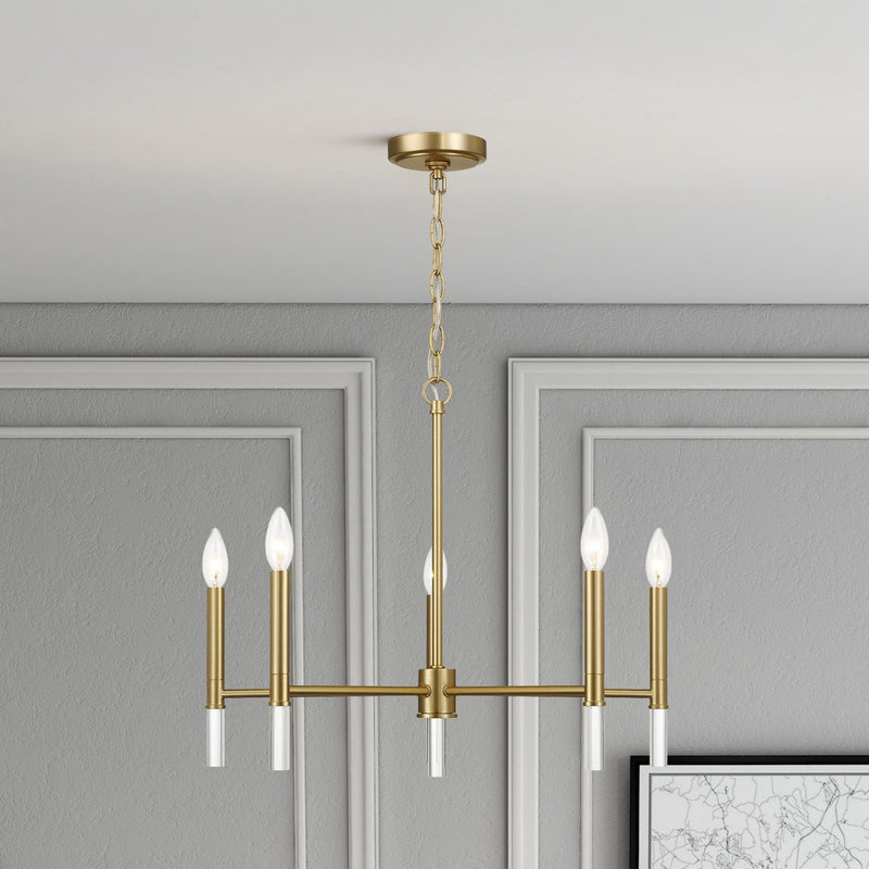 Courtyard - 5 Light Candle Chandelier - Clear / Gold - R&R Furniture Gallery (Fountain Valley, CA)