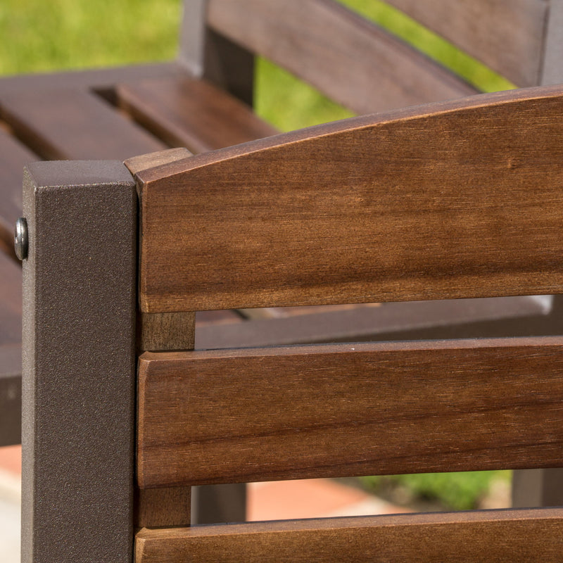 Outdoor Barstool With Slat Panel Design (Set of 2) - Dark Brown - R&R Furniture Gallery (Fountain Valley, CA)