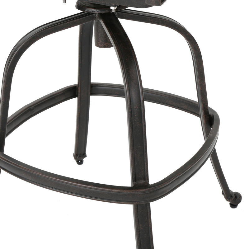 Outdoor Cast Aluminum Swivel Bar Stool With Scrolled Arms - Bronze - R&R Furniture Gallery (Fountain Valley, CA)