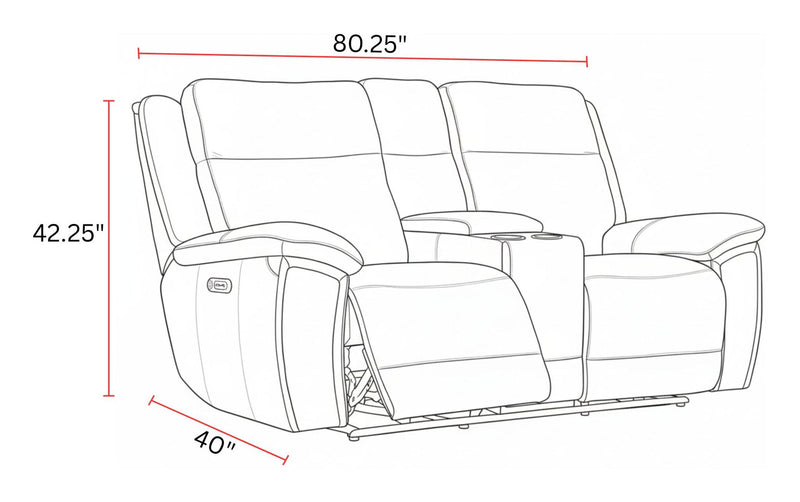 Jameson - Power Reclining Zero Gravity Console Loveseat - Hickory