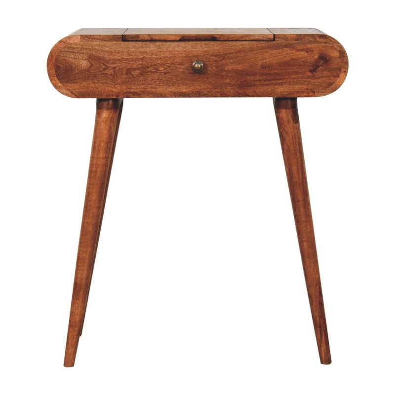Mini Dressing Table With Foldable Mirror - Caramel - R&R Furniture Gallery (Fountain Valley, CA)