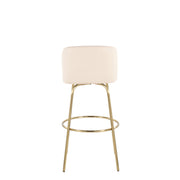 Lumi Source Toriano set of 2 contemporary fixed height barstools with swivel, round footrest, and sleek modern design.