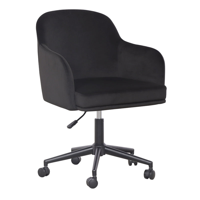 TOV Furniture Sydney desk chair with black upholstered seat and wooden legs, modern office furniture for contemporary workspace.