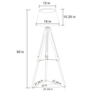 Hannah - Floor Lamp With Tripod Base - Gray