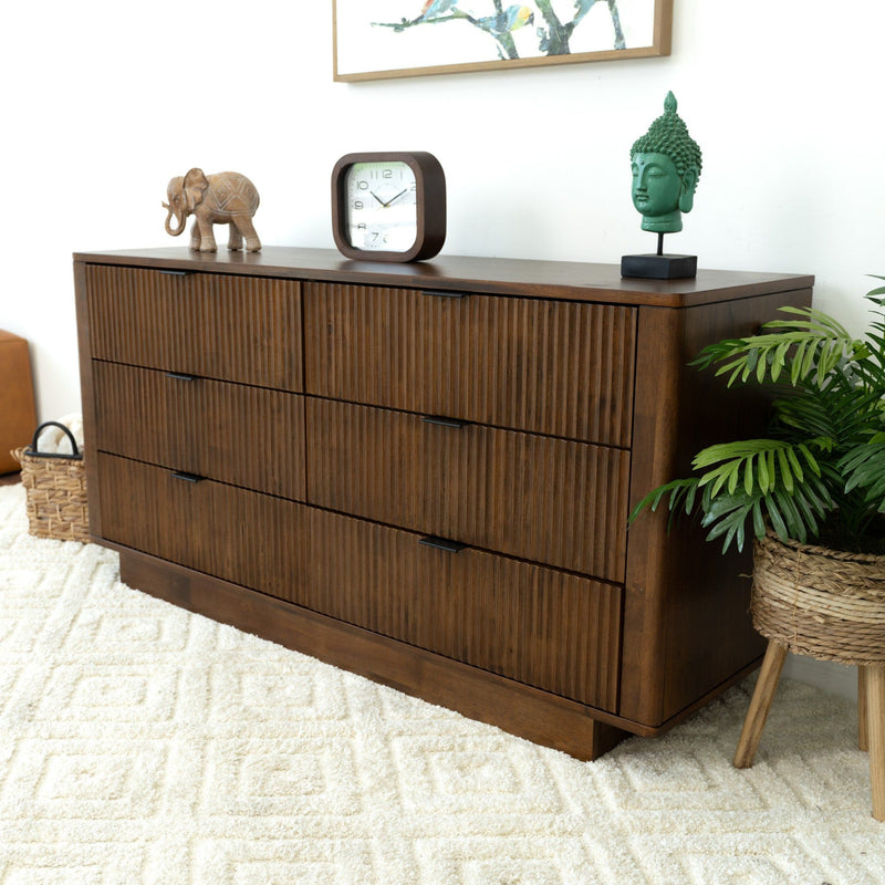Lola - Dresser With 6 Drawers - Dark Brown - R&R Furniture Gallery (Fountain Valley, CA)