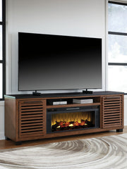 Kallari - TV Stand With Fireplace Option - R&R Furniture Gallery (Fountain Valley, CA)