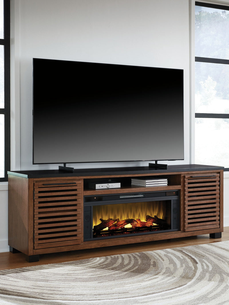 Kallari - TV Stand With Fireplace Option - R&R Furniture Gallery (Fountain Valley, CA)