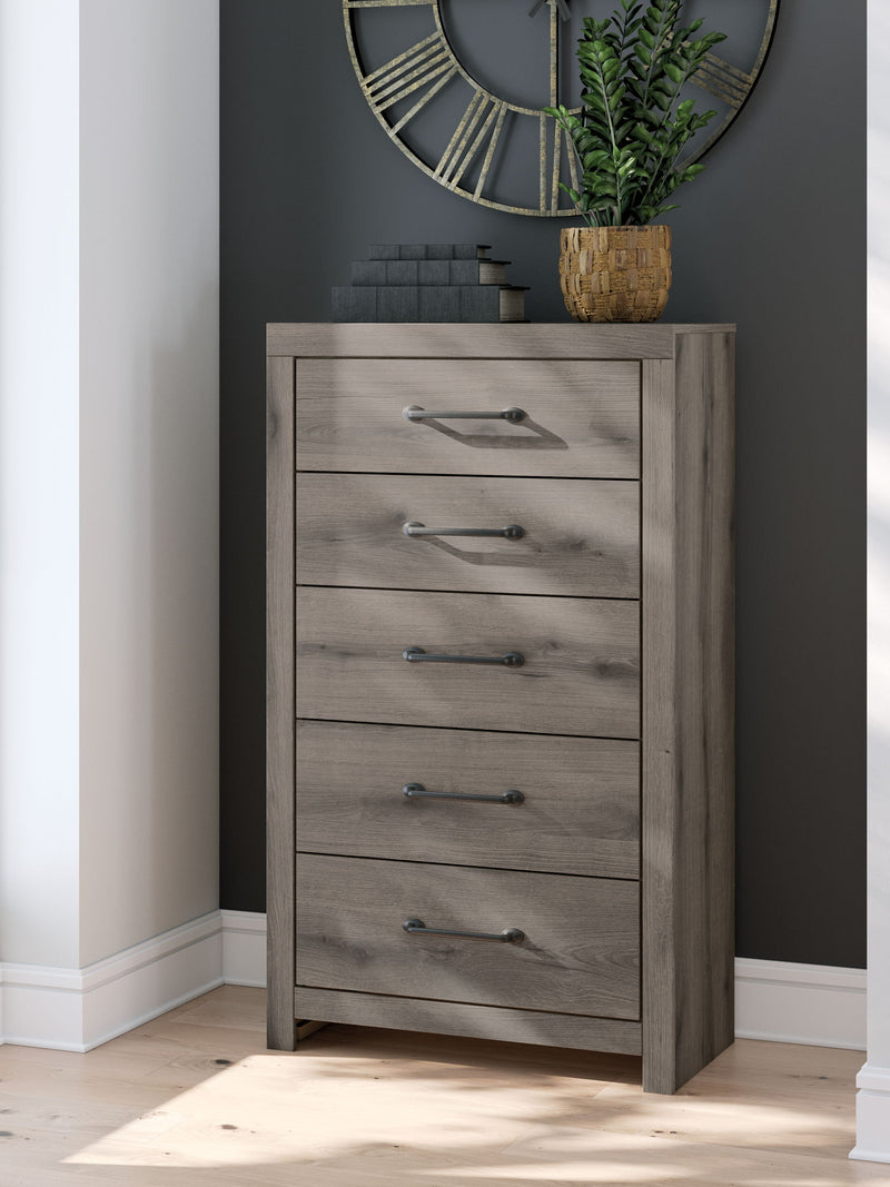 Graystorm - Five Drawer Chest - Brown Gray - R&R Furniture Gallery (Fountain Valley, CA)