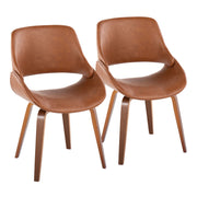 Lumi Source Fabrico mid-century modern dining chairs set of 2 with wooden legs and upholstered seats.