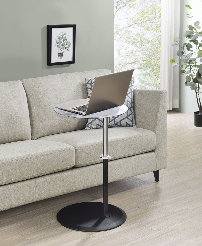 Orbit - 15.5" End Table With Height Adjustable Marble Textured Top - R&R Furniture Gallery (Fountain Valley, CA)