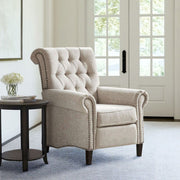 Aidan - Push Back Recliner Chair With Tufted Back And Nailhead Trim - Cream - R&R Furniture Gallery (Fountain Valley, CA)