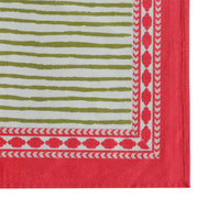Set of four TOV Furniture Crissy bamboo cotton canvas printed napkins in pink with floral design.