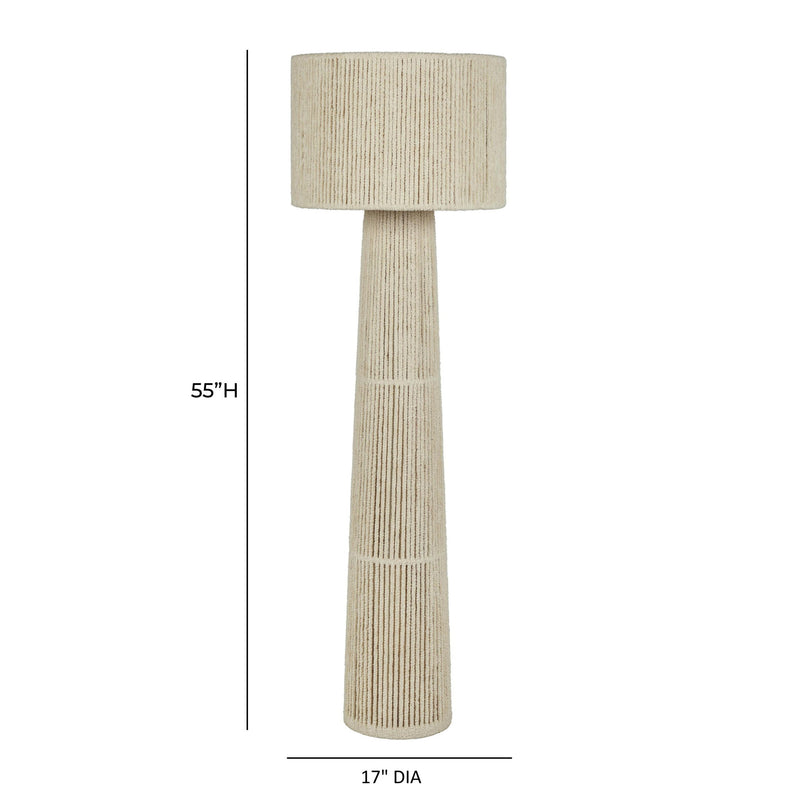 Tapered - Chenille Fiber Floor Lamp - Natural - R&R Furniture Gallery (Fountain Valley, CA)