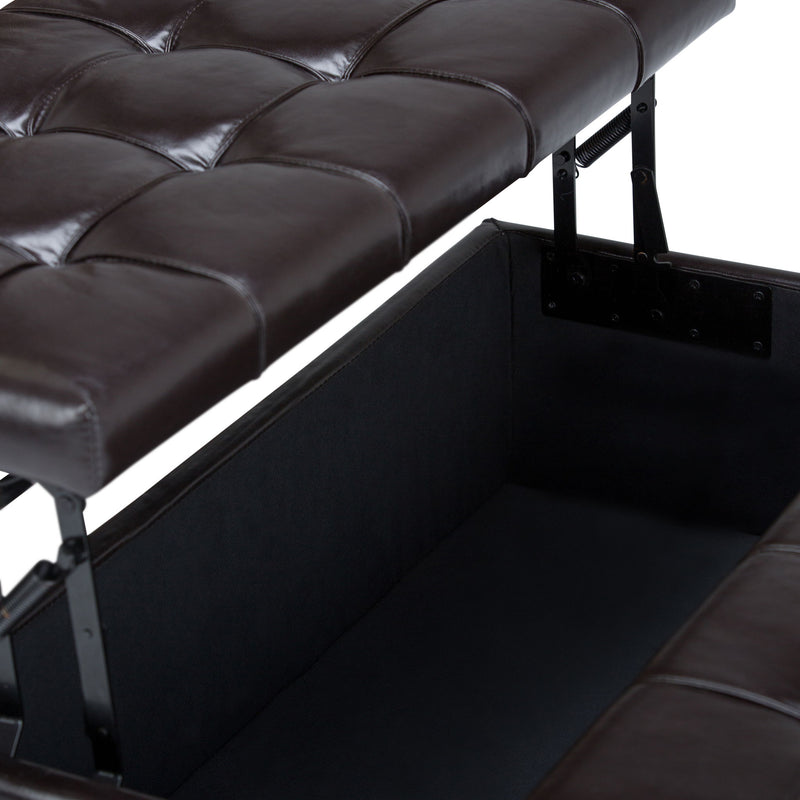 Harrison - Coffee Table Storage Ottoman - Tanners Brown - R&R Furniture Gallery (Fountain Valley, CA)