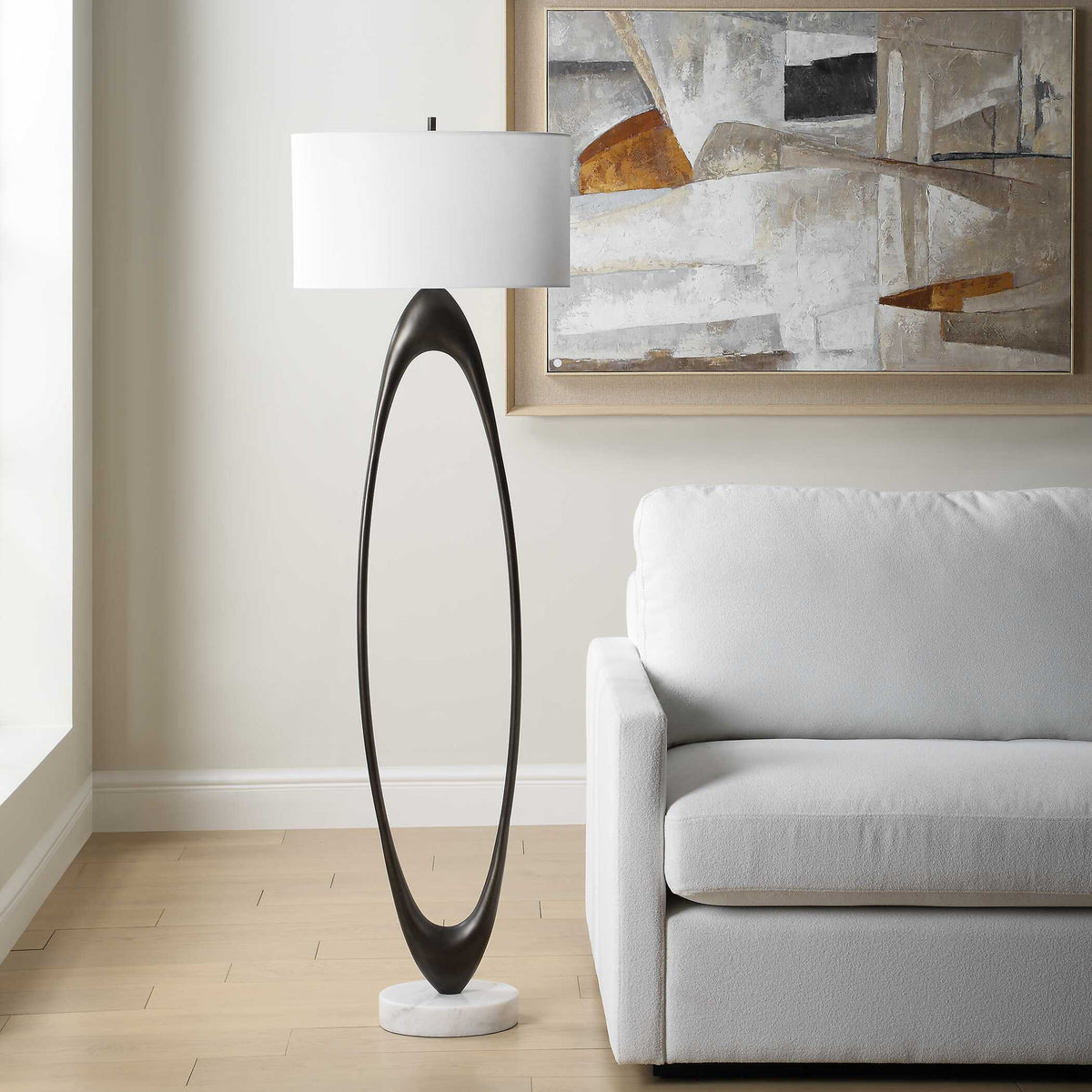 Sonic - Open Oval Floor Lamp - Bronze