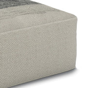 Sabella - Square Woven Outdoor / Indoor Pouf - Gray / White - R&R Furniture Gallery (Fountain Valley, CA)