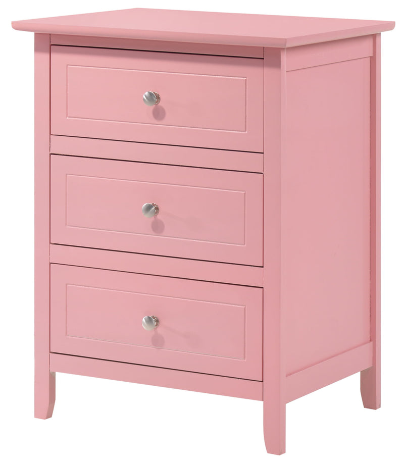 Glory Furniture Dove Tailed Drawers 3-Drawer Accent Nightstand with wooden finish and classic design.