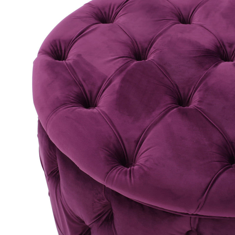 Noble House modern glam upholstered ottoman with plush fabric and sleek design, perfect for contemporary living spaces.