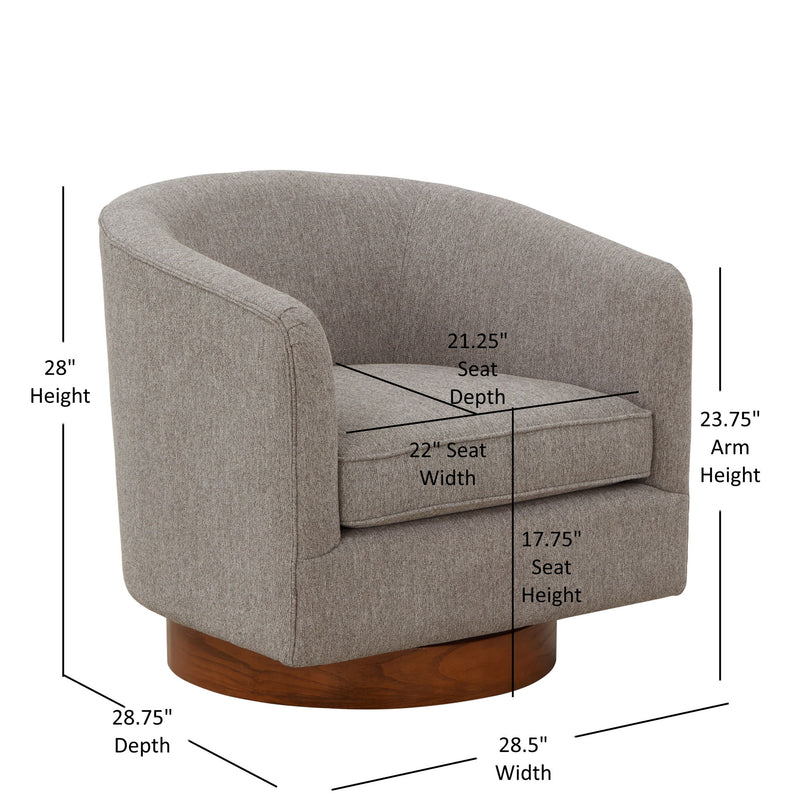 Miramar - Swivel Barrel Chair With Wooden Base - R&R Furniture Gallery (Fountain Valley, CA)