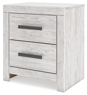 Cayboni - Two Drawer Night Stand - Whitewash - R&R Furniture Gallery (Fountain Valley, CA)