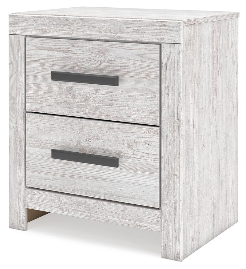 Cayboni - Two Drawer Night Stand - Whitewash - R&R Furniture Gallery (Fountain Valley, CA)