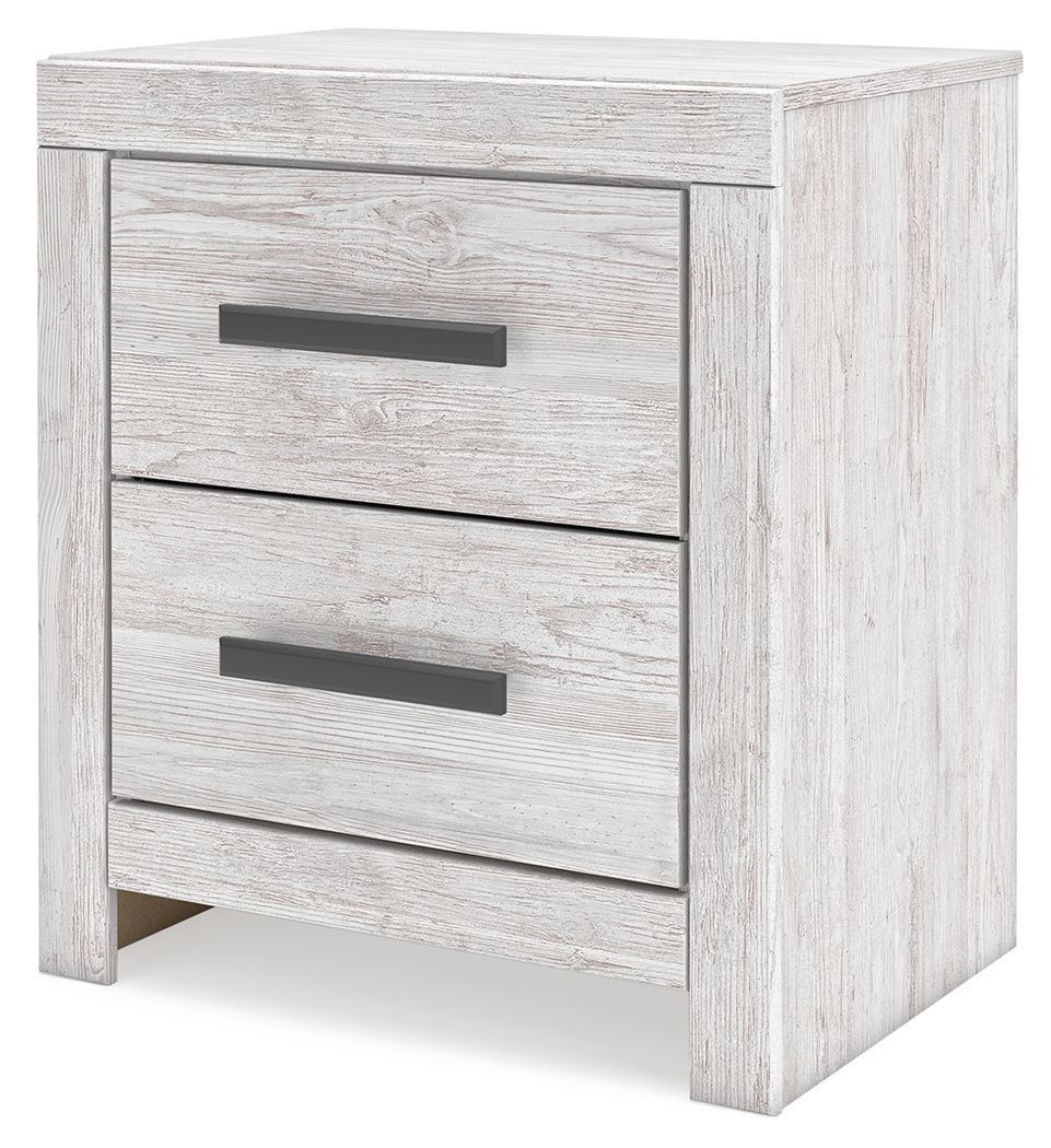 Cayboni - Two Drawer Night Stand - Whitewash - R&R Furniture Gallery (Fountain Valley, CA)