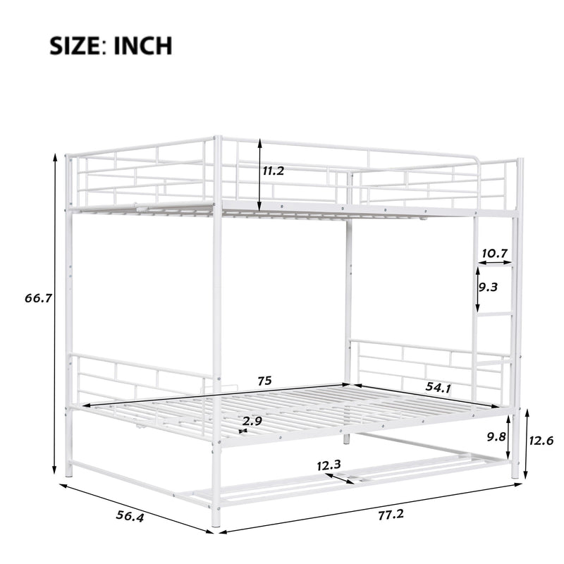 Metal Bunk Bed With Shelf And Guardrails - R&R Furniture Gallery (Fountain Valley, CA)