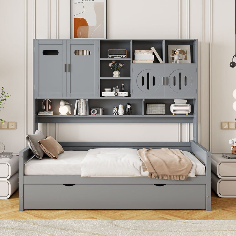 Daybed With All-In-One Cabinet And Shelf - R&R Furniture Gallery (Fountain Valley, CA)