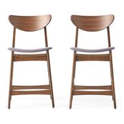 Noble House elegant counter height chair with cushioned seat and wooden frame, ideal for modern kitchen or bar area.