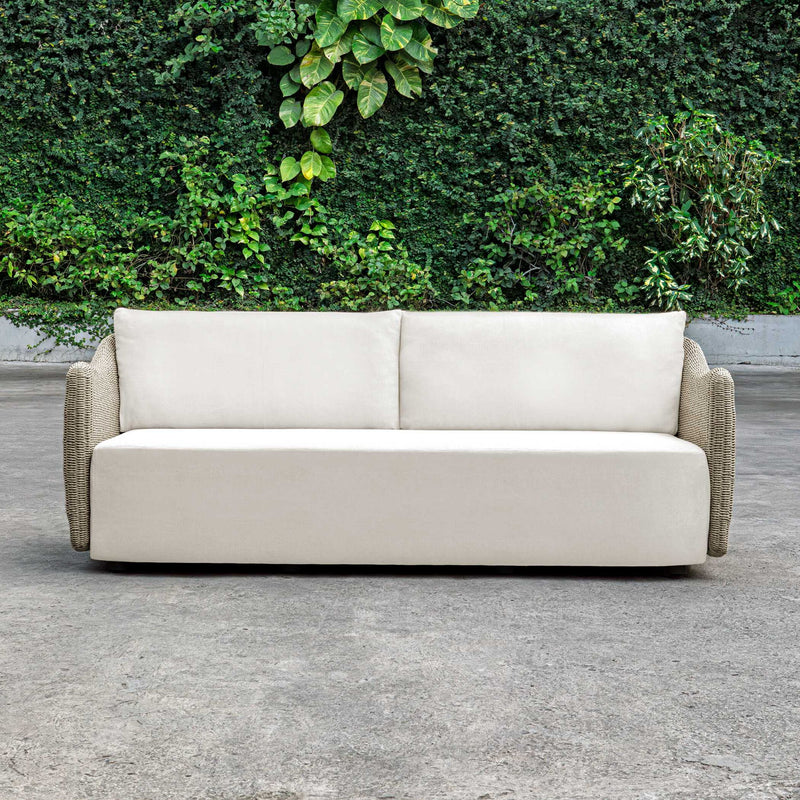 Sunset - Wicker Outdoor Sofa - Oatmeal / Oyster White