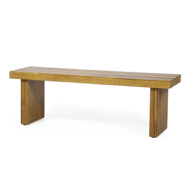 Nahanni - Rustic Acacia Wood Bench With Slat Design - Natural - R&R Furniture Gallery (Fountain Valley, CA)
