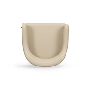 Sezanne vegan leather taupe dining arm chair by TOV Furniture with sleek modern design and cushioned seat.