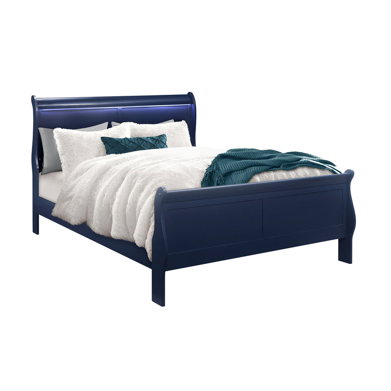 Charlston - Modern Sleigh Design Bed With LED - R&R Furniture Gallery (Fountain Valley, CA)