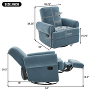 Manual Swivel Recliner Rocker Chair With Adjustable Backrest - R&R Furniture Gallery (Fountain Valley, CA)