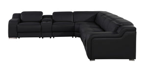 1116 - 7-Piece L-Shaped Sectional Sofa In With 4 Power Recliners & Power Headrests