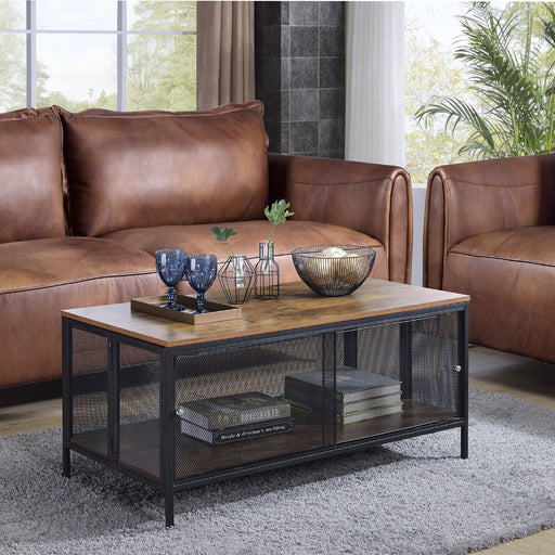 Winam - Coffee Table - Antique Oak & Black - R&R Furniture Gallery (Fountain Valley, CA)