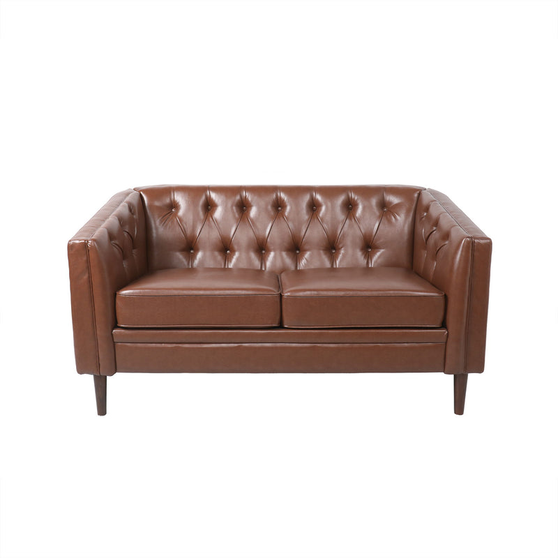 Sophisticated Loveseat With Diamond Stitched Detailing - R&R Furniture Gallery (Fountain Valley, CA)