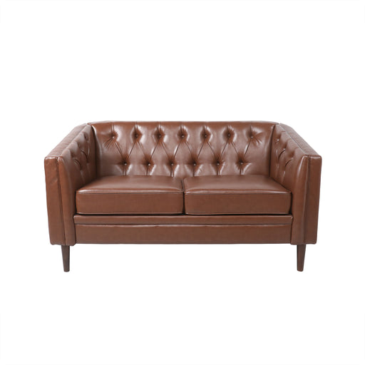 Sophisticated Loveseat With Diamond Stitched Detailing - R&R Furniture Gallery (Fountain Valley, CA)