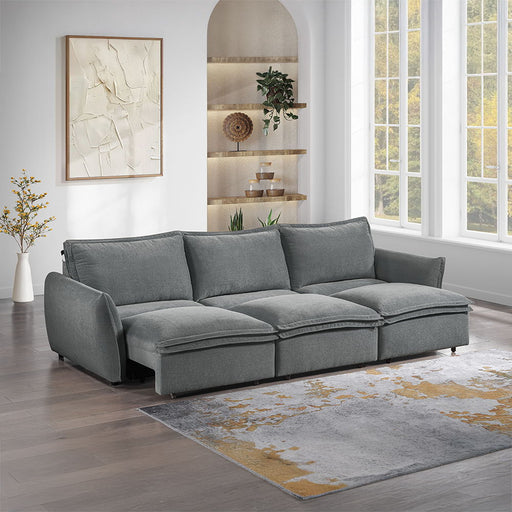 Eaden - Power Sofa With Sleeper - Gray Chenille - R&R Furniture Gallery (Fountain Valley, CA)