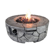 Reinforced outdoor fire pit by LSI Patio Furniture with a versatile design, showcasing a sturdy metal structure and open flame.