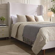 Harper - Tall Headboard Upholstered Bed / High Headboard / Elegant Simplicity / No Box Spring Needed - R&R Furniture Gallery (Fountain Valley, CA)
