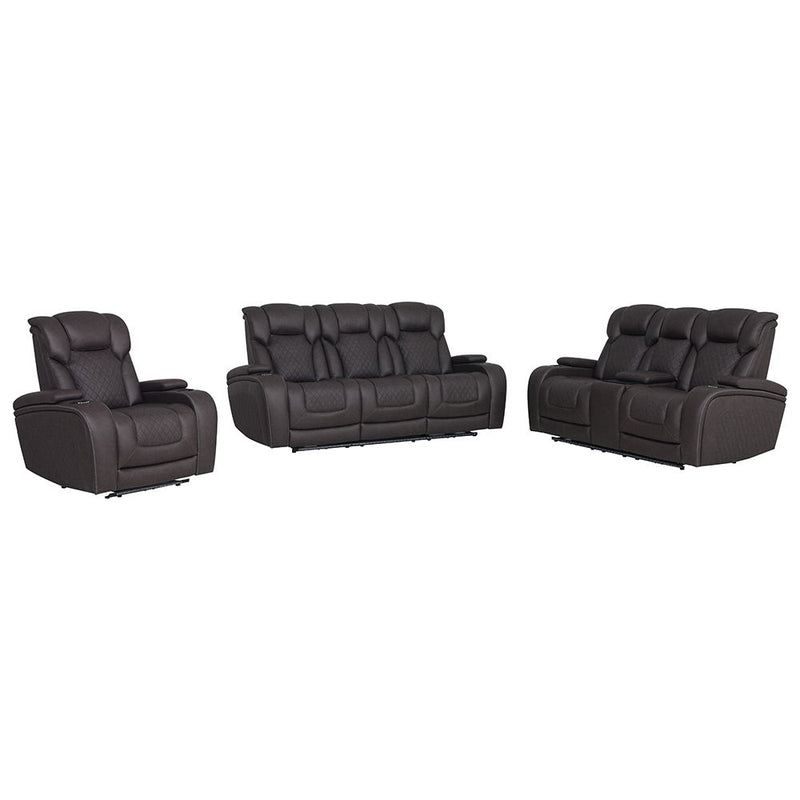 Wendell - Power Motion Loveseat With Console, Wireless Charger, Storage, USB & LED - Dark Gray - R&R Furniture Gallery (Fountain Valley, CA)