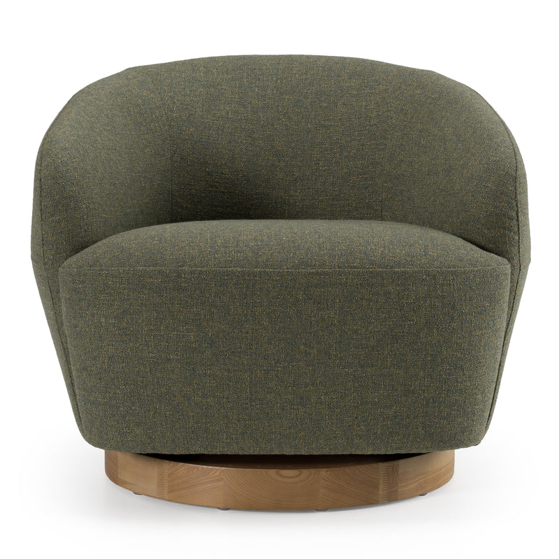 Agatha - Modern Hemp Fabric Swivel Accent Chair — view 2