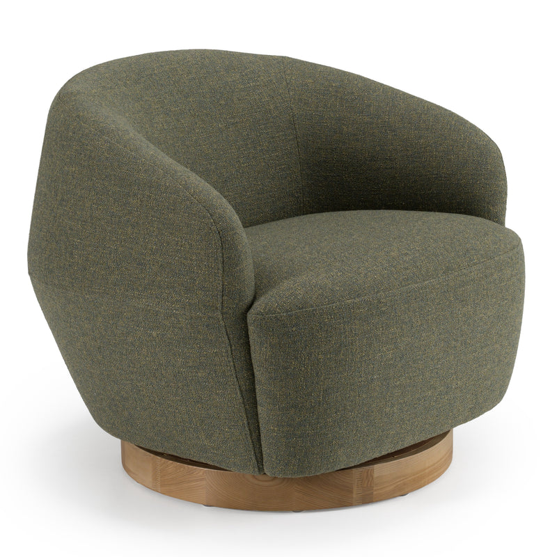 Agatha - Modern Hemp Fabric Swivel Accent Chair — view 3