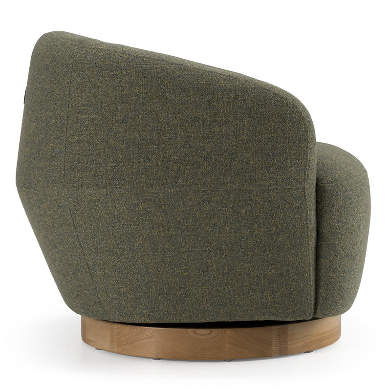 Agatha - Modern Hemp Fabric Swivel Accent Chair — view 4