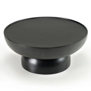 Akron - Modern Black & White Faux Marble Round Coffee Table — view 2