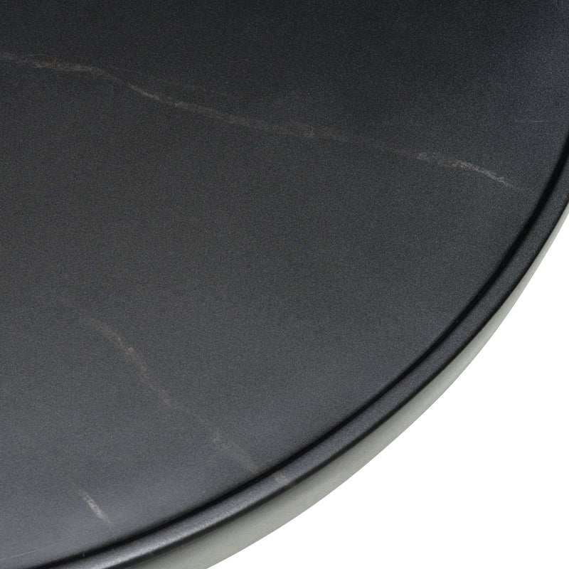 Akron - Modern Black & White Faux Marble Round Coffee Table — view 4