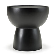 Akron - Modern Black & White Faux Marble Round End Table